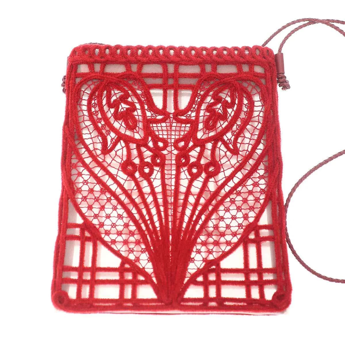 Mame Kurogouchi マメ クロゴウチ 25AW Cording Embroidery Pouch With Leather Strap コーディングエンブロイダリーポーチ