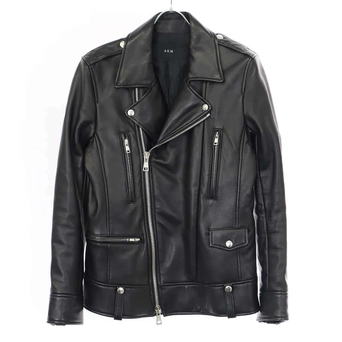 AKM エイケイエム 19AW STRONG W-RIDERS 中綿入りラムレザーライダースジャケット