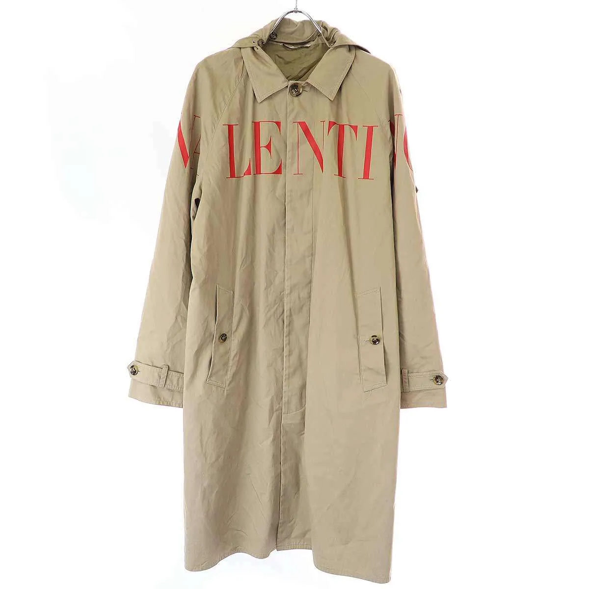 VALENTINO ヴァレンティノ 19AW ロゴプリントコットンステンカラーコート