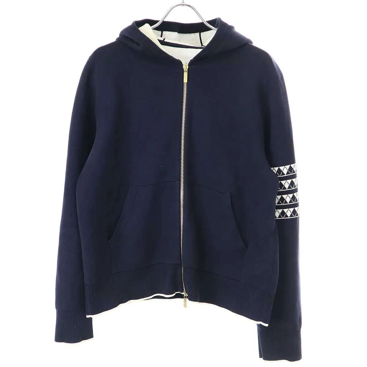 THOM BROWNE トム ブラウン 22SS 4BAR ドッグジャガードジップアップパーカー MKC376A-Y3006415