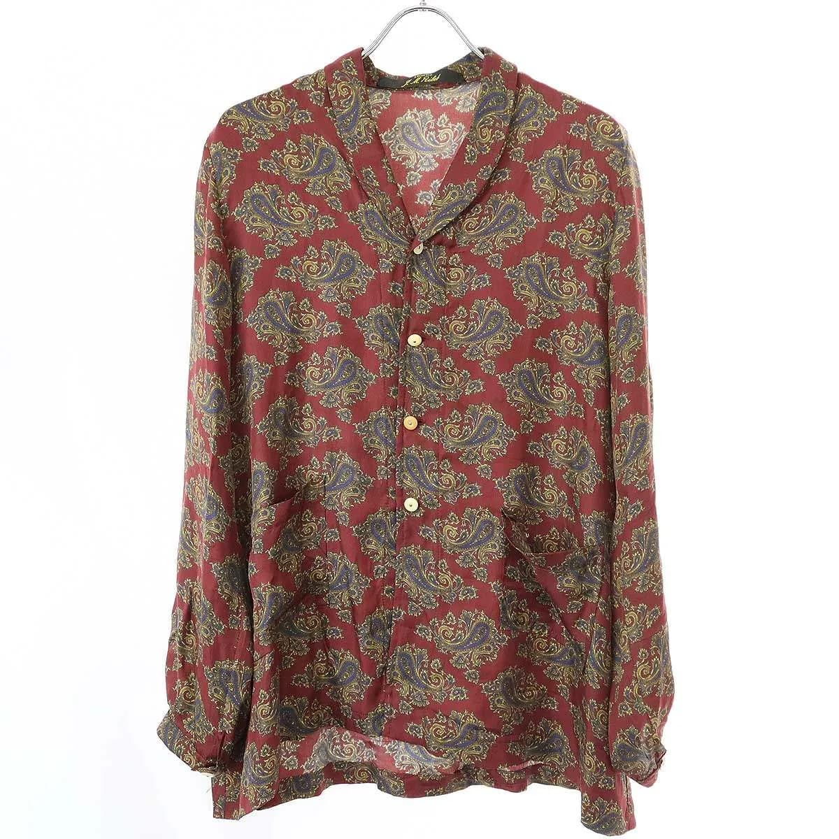ARCHIVIO J.M.Ribot アルキビオ J.M. リボット ショールカラーシルクペイズリーシャツ W10/ML