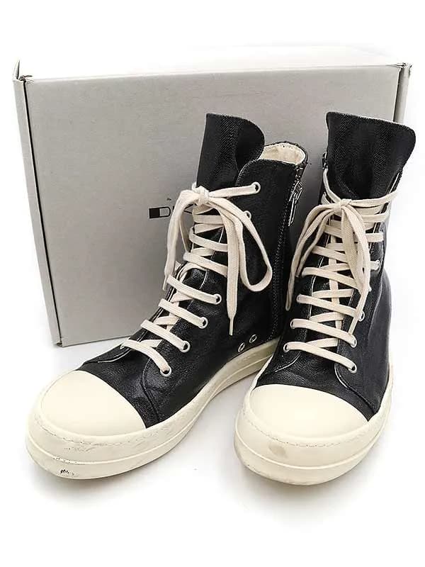 Rick Owens ダークシャドウ バイ リックオウエンス 21SS サイドジップコーティングハイカットスニーカー