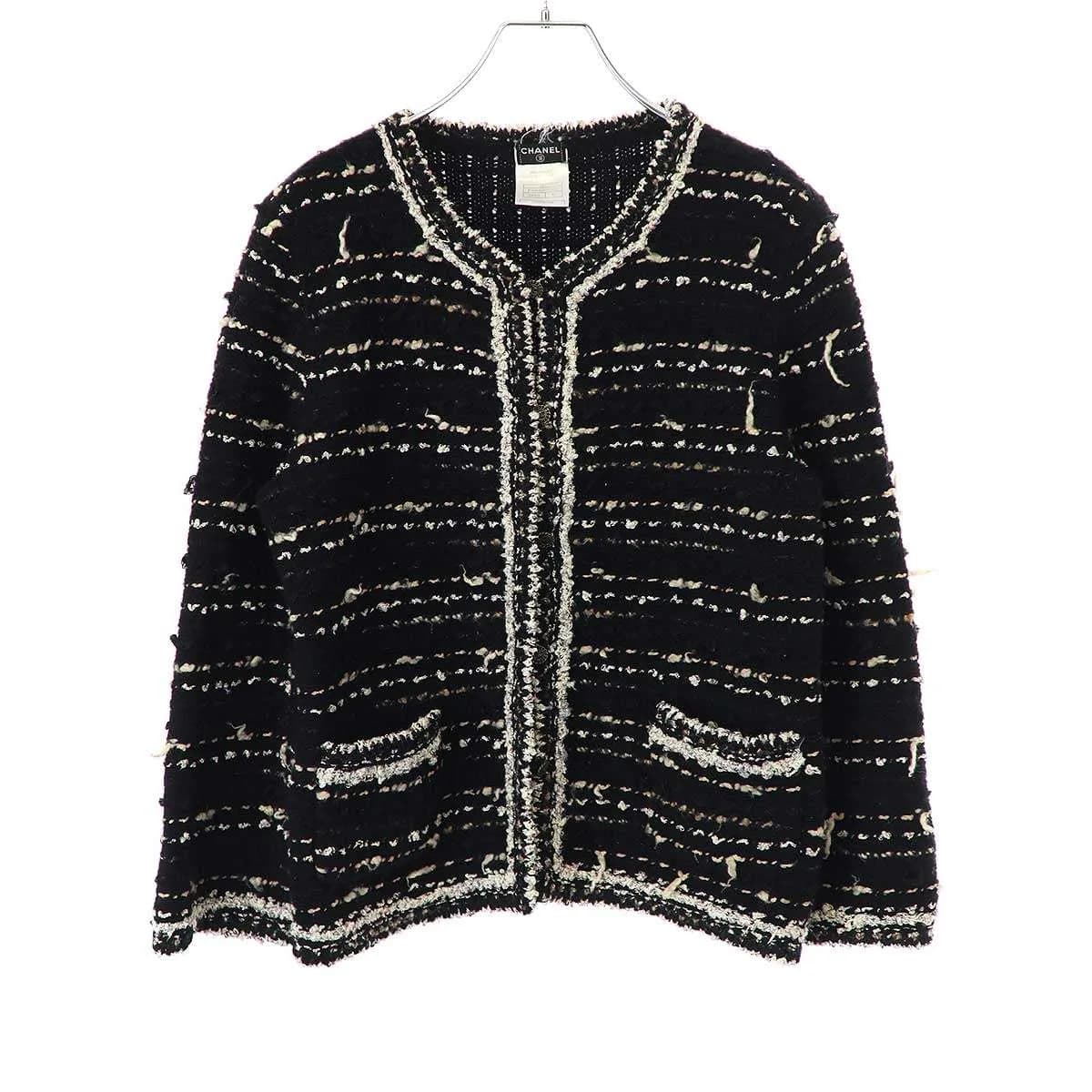 CHANEL シャネル 2005AW ノーカラーツイードジャケット P26658V01976