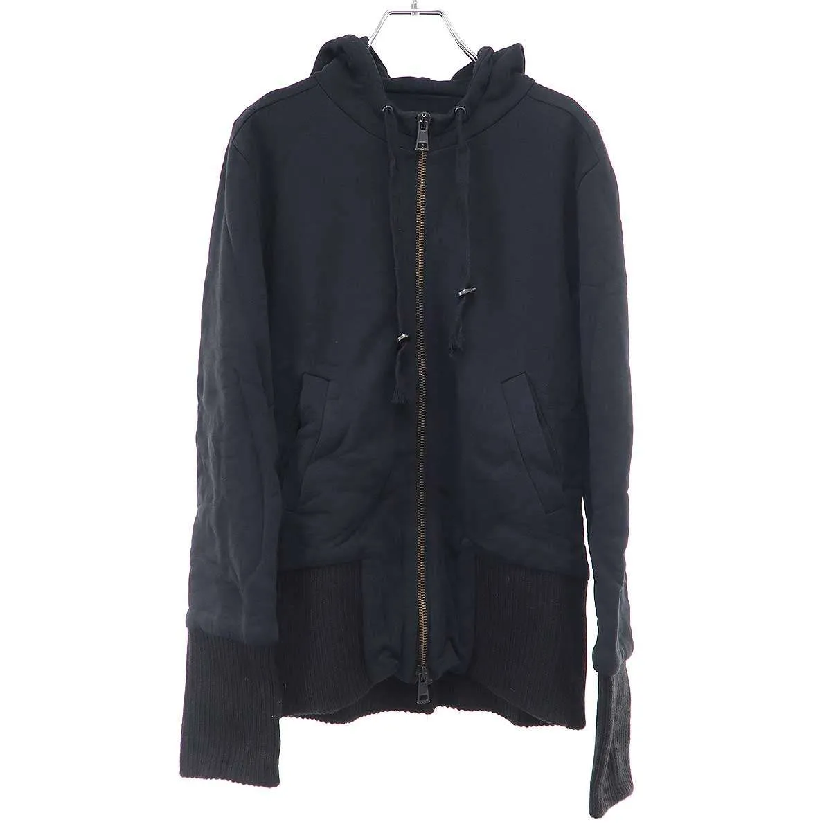 ANN DEMEULEMEESTER アンドゥムルメステール ジップアップリブパーカー