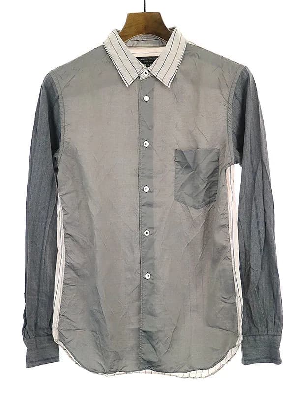 COMME des GARCONS コムデギャルソン オムプリュス 14SS 素材切替ストライプシャツ
