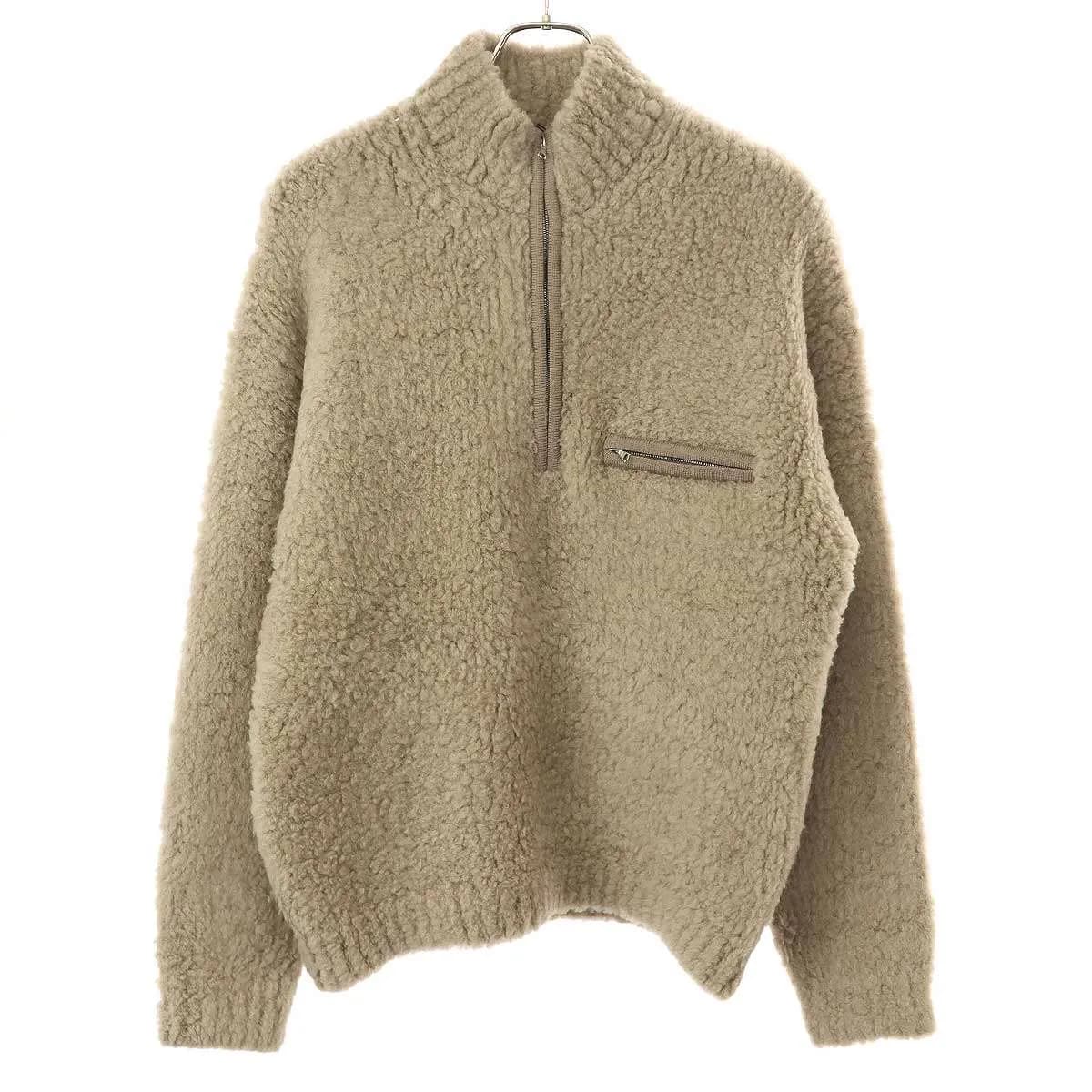 AURALEE オーラリー 24AW MERINO WOOL BOA KNIT HALF ZIP P/O ハーフジップボアニットトップス A24AP01WB