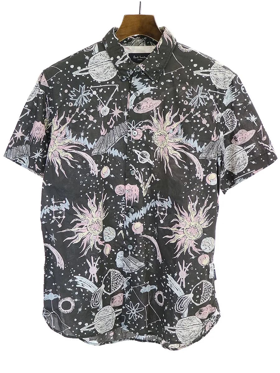 Paul Smith ポールスミス ジーンズ 14SS 宇宙柄ショートスリーブシャツ