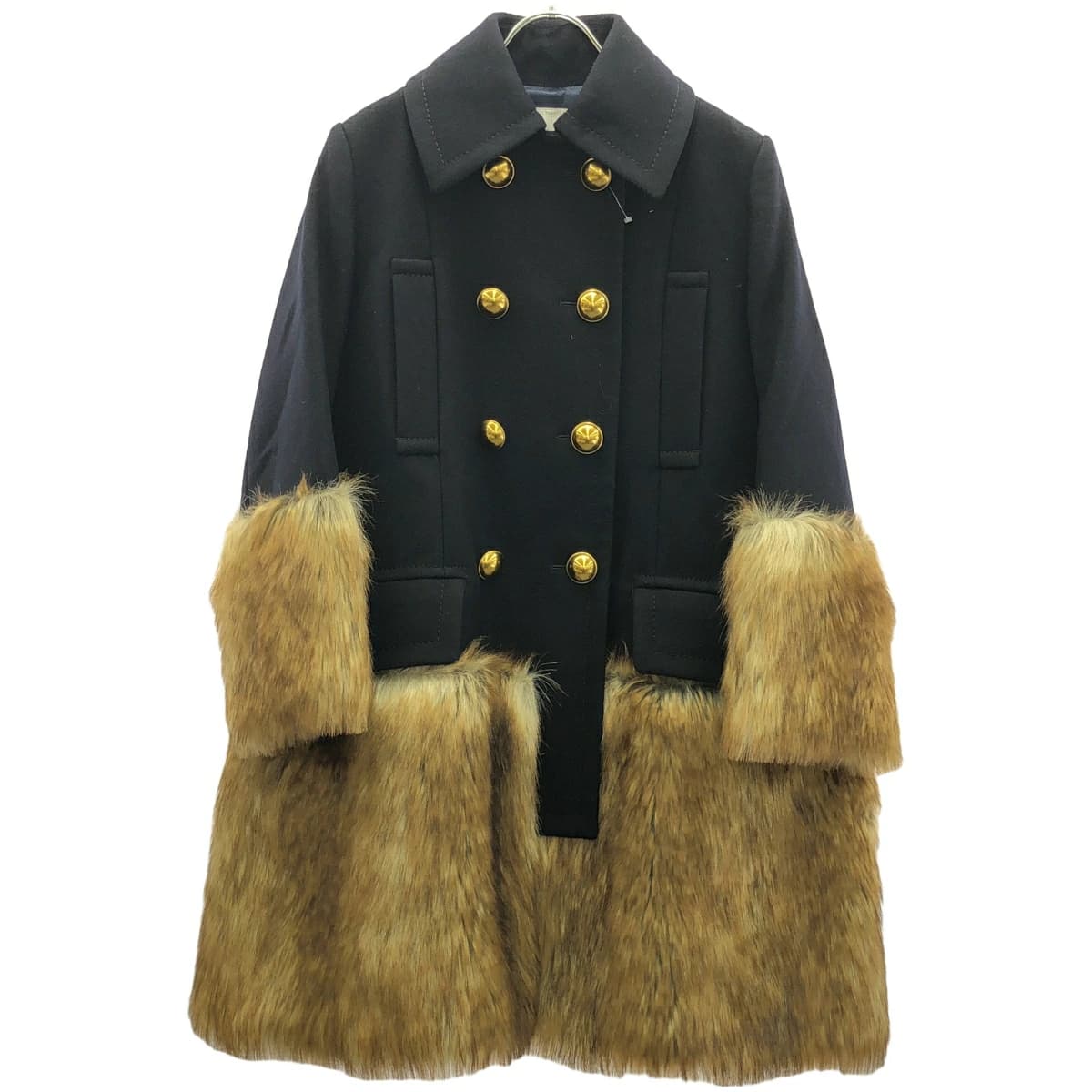 sacai サカイ 17AW フェイクファーメルトンPコート 17-03351