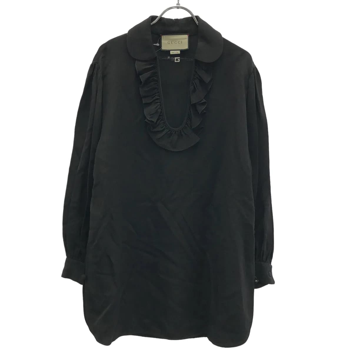 GUCCI グッチ オープンフリルネックチュニックトップス