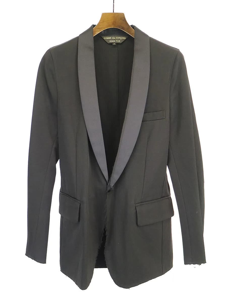 COMME des GARCONS コムデギャルソンオムプリュス 02AW ショールカラー切りっぱなし加工1Bジャケット