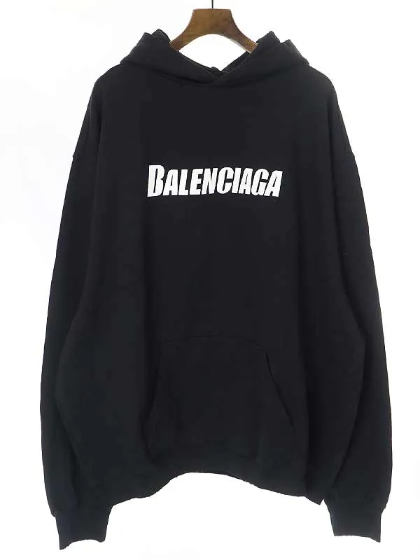 BALENCIAGA バレンシアガ 22AW ダメージ加工ロゴプリントスウェットパーカー