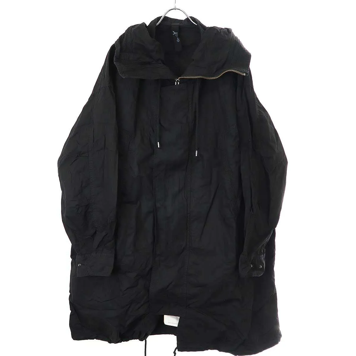 Yohji Yamamoto グラウンド ワイ 24SS NY/C CROSS HIGH NECK HOODED MODS COAT ナイロンクロスモッズコート GS-C03-004