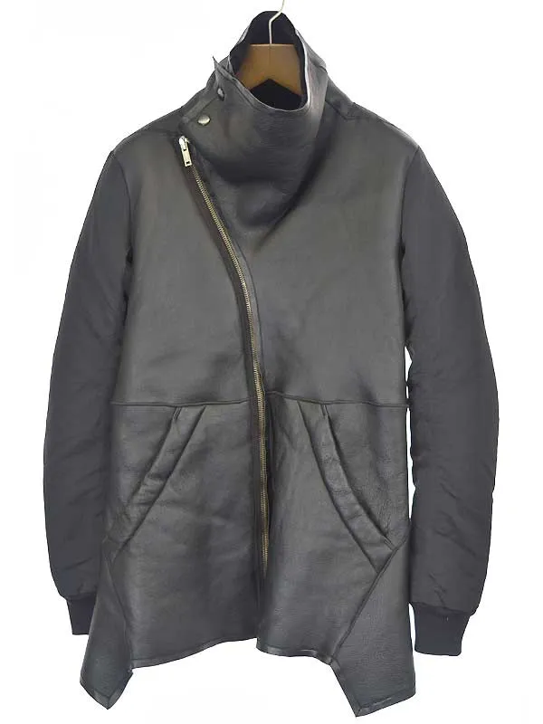 Rick Owens リックオウエンス 11AW 袖ナイロン切替ハイネックムートンジャケット