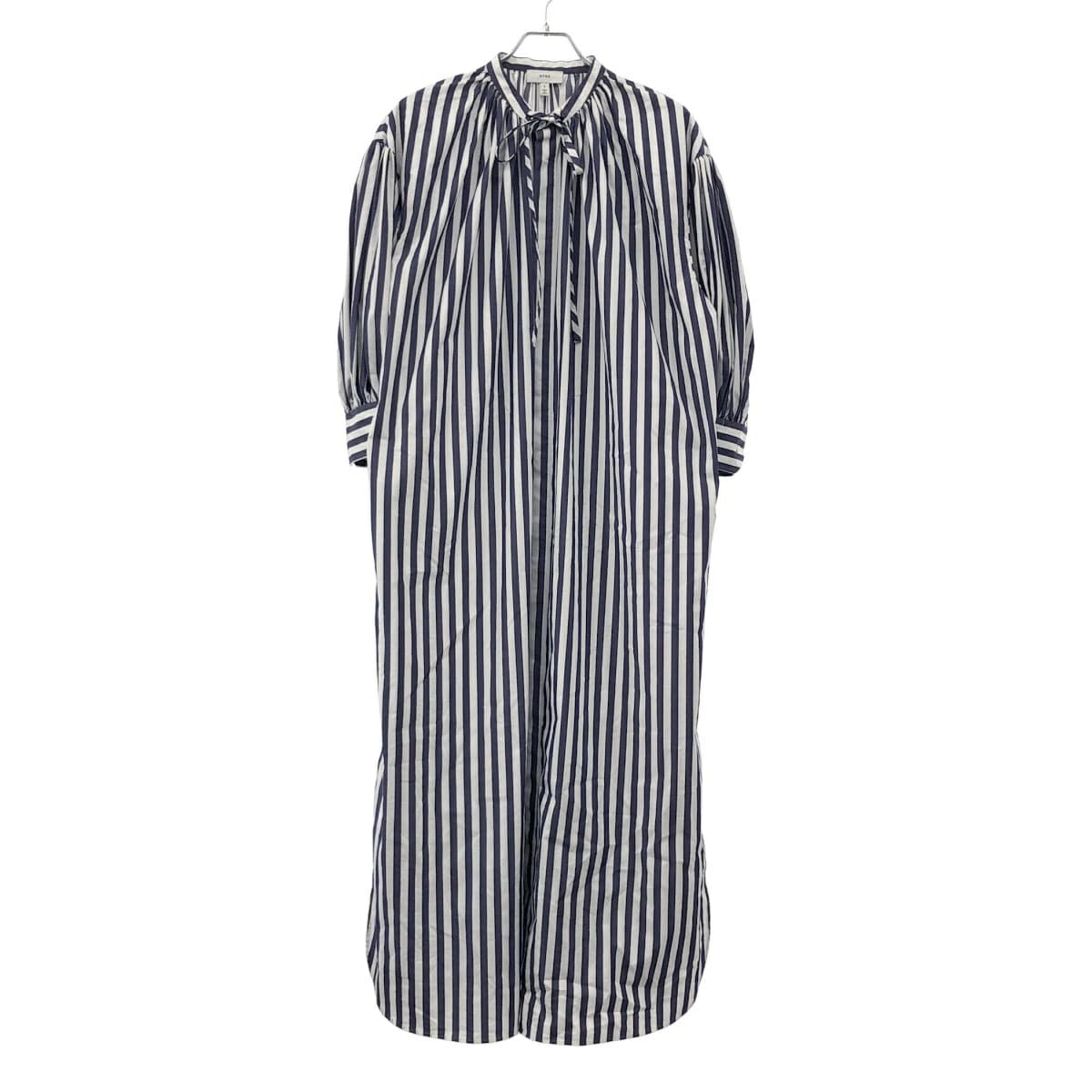 HYKE ハイク 22SS T/C STRIPED GATHERED DRESS ストライプワンピース 221-16125