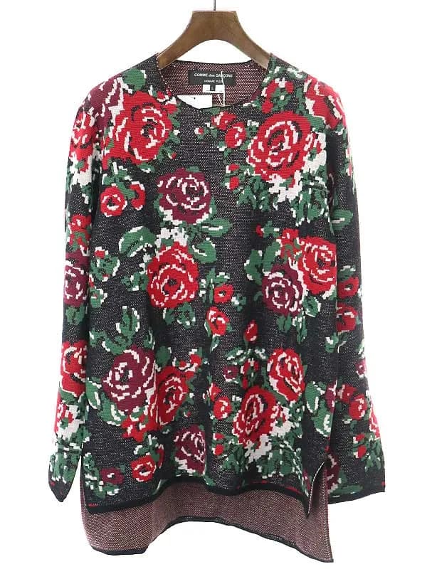 COMME des GARCONS コムデギャルソンオムプリュス 22SS ローズジャガードニットセーター