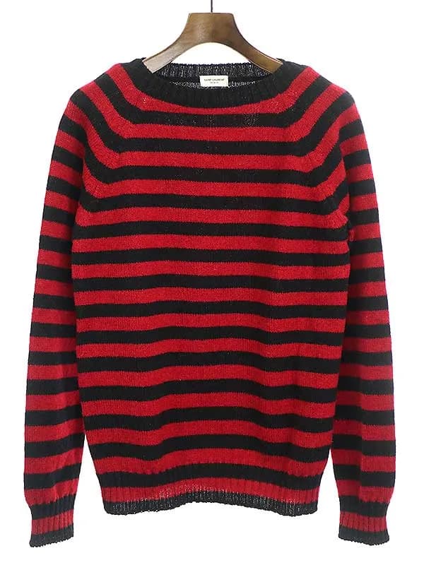 SAINT LAURENT サンローラン パリ 15AW ボーダーウールニットセーター
