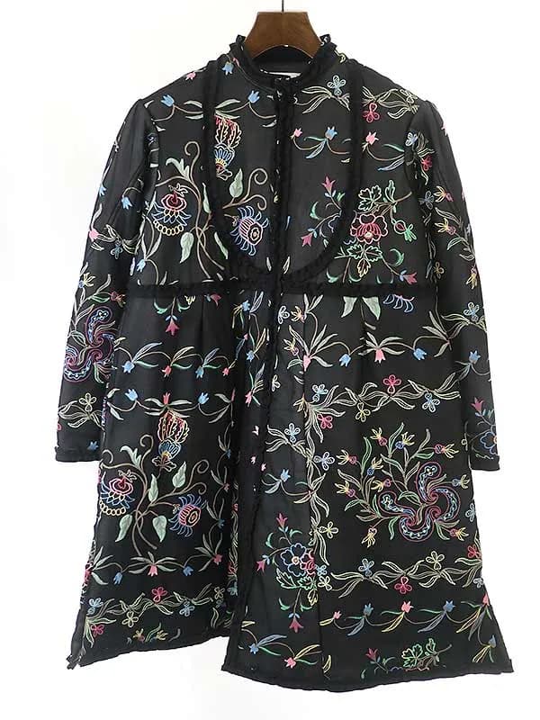 COMME des GARCONS タオ コムデギャルソン 22AW フラワープリント ノーカラーパテッドコート TJ-C016