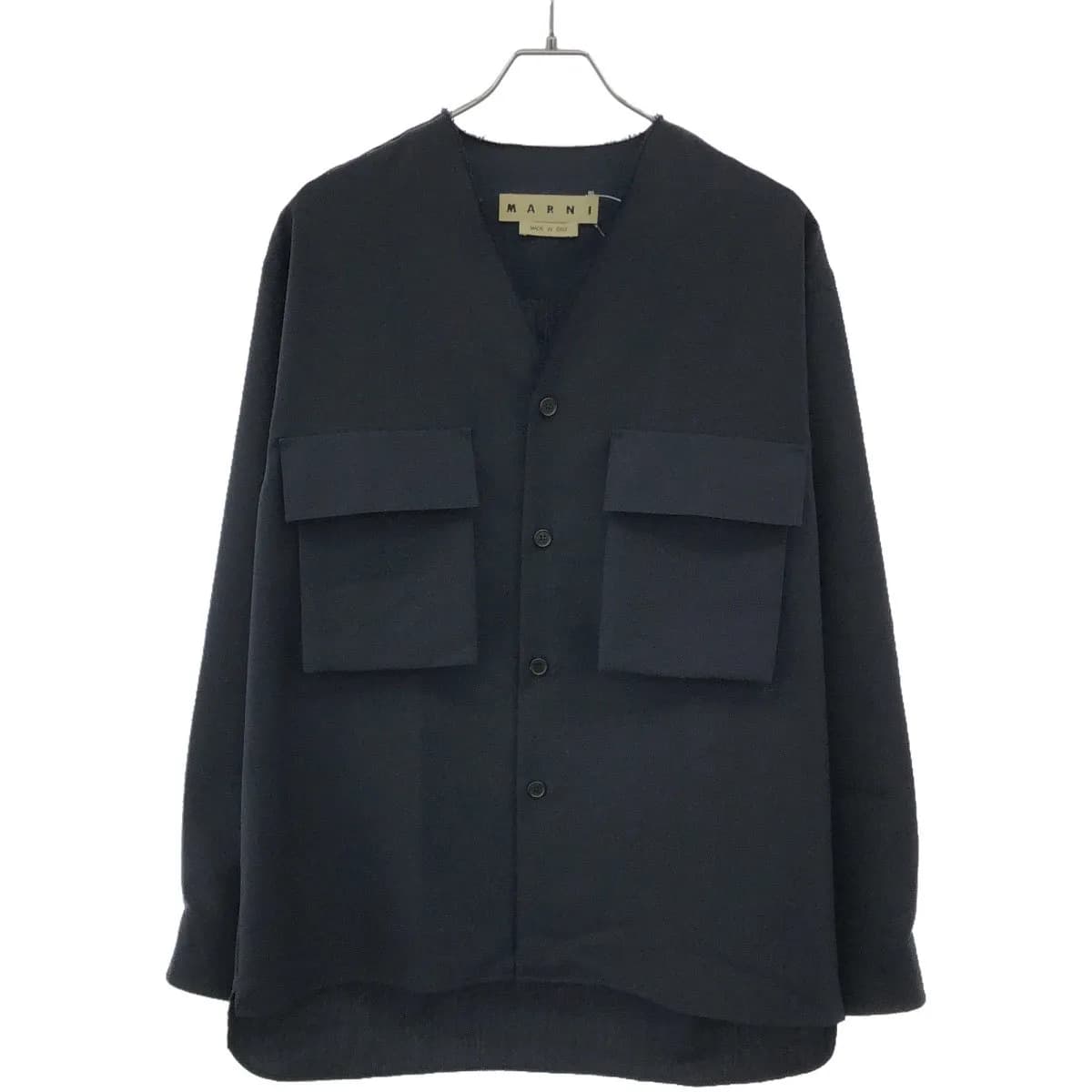 MARNI マルニ 16AW カットオフノーカラーウールシャツ 25DL002545455