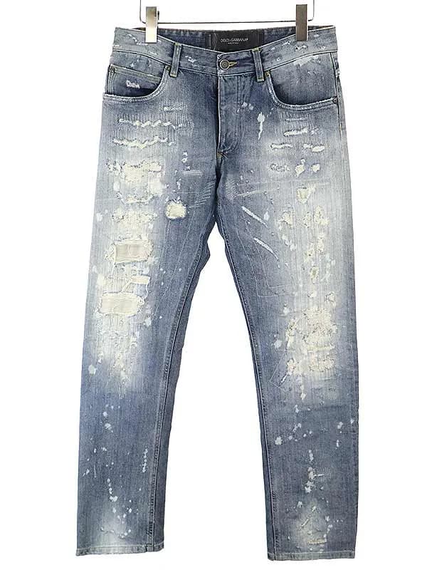 DOLCE&GABBANA ドルチェ&ガッバーナ G644CD G8Q65 16 CLASSIC クラッシュリペアデニムパンツ