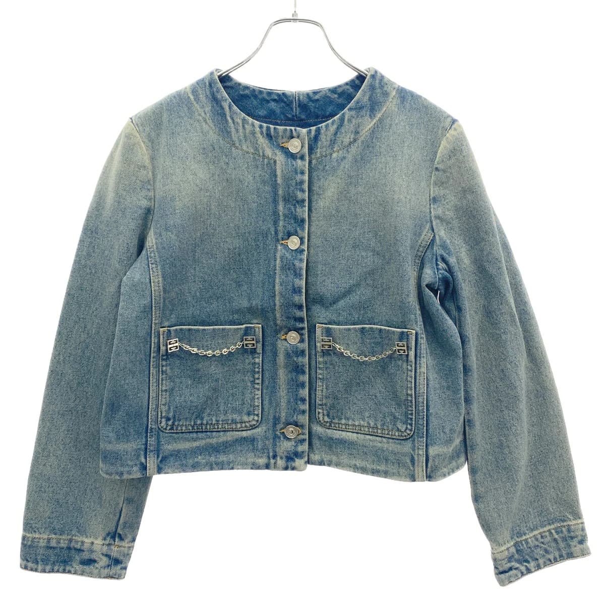 GIVENCHY ジバンシィ ノーカラーチェーンデニムジャケット