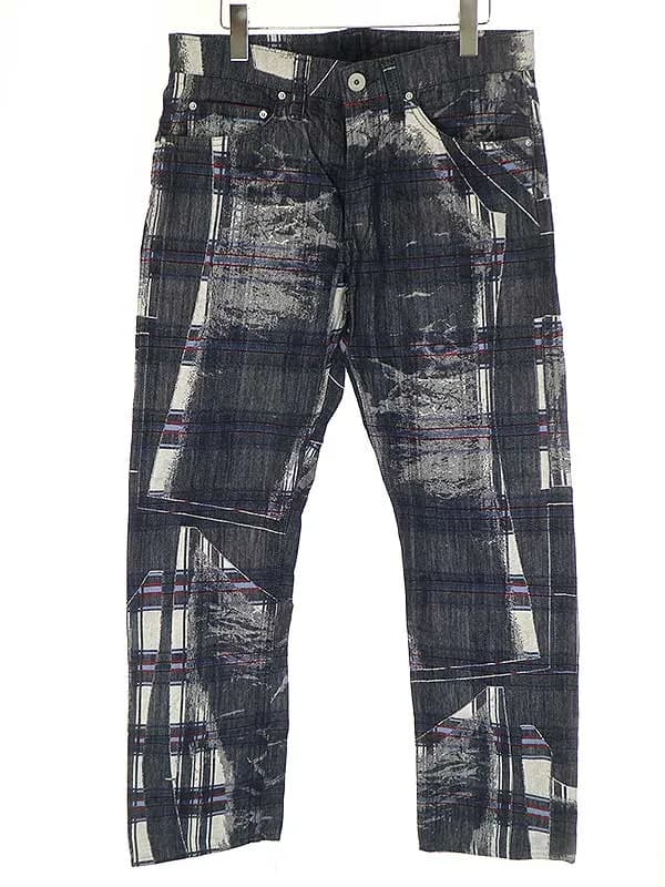 ISSEY MIYAKE イッセイミヤケ A-POC INSIDE11SS チェックパターンデザインデニムパンツ