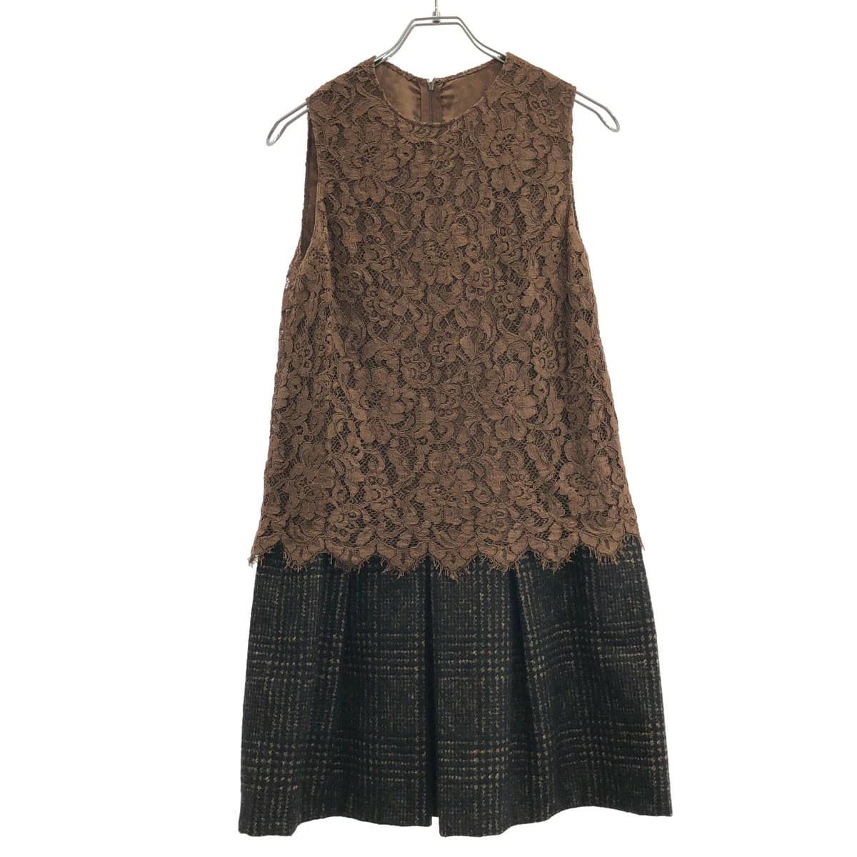 DOLCE&GABBANA ドルチェ&ガッバーナ レースチェックノースリーブワンピース F6GS8T/FLM0N