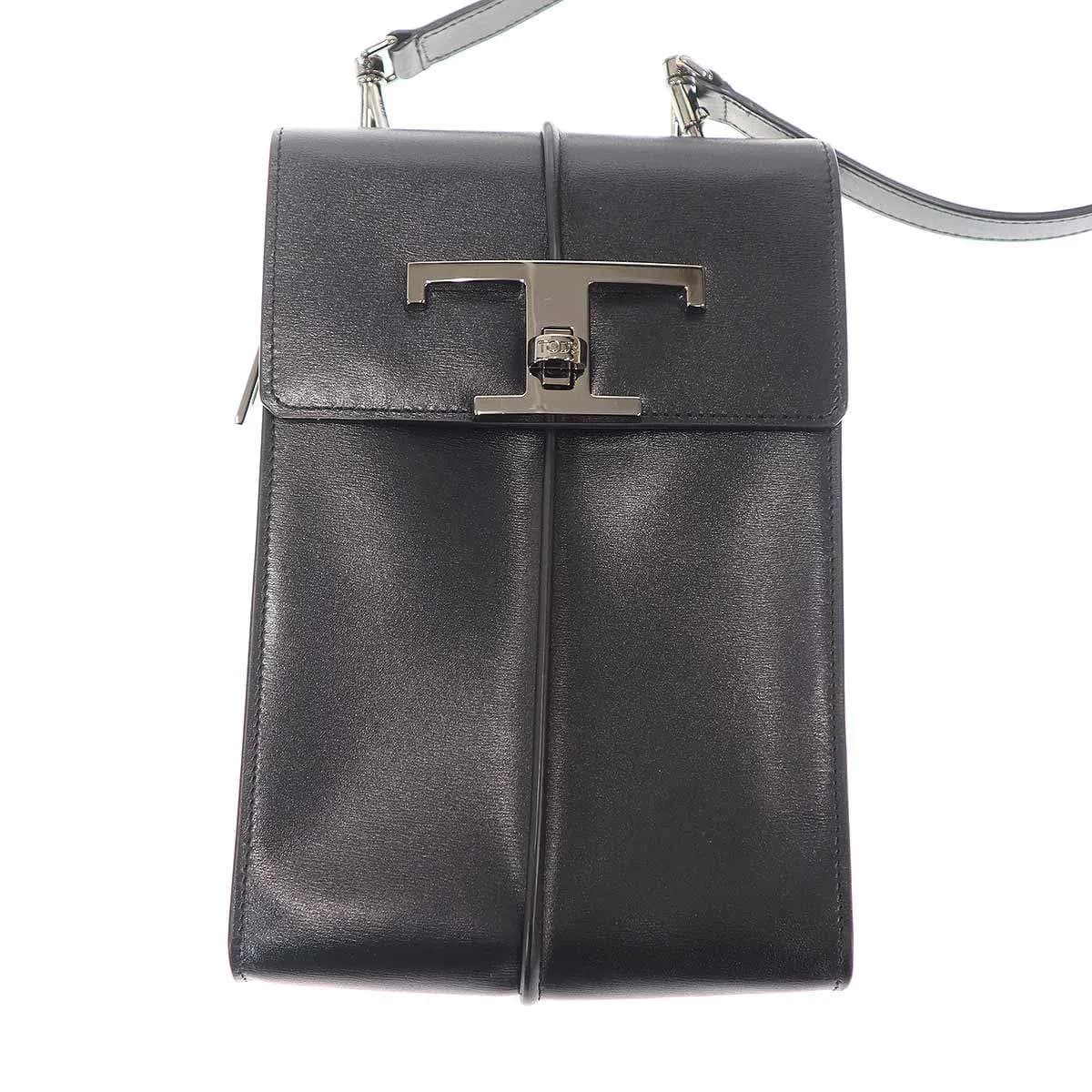 TOD'S トッズ Tタイムレス レザーショルダーバッグ