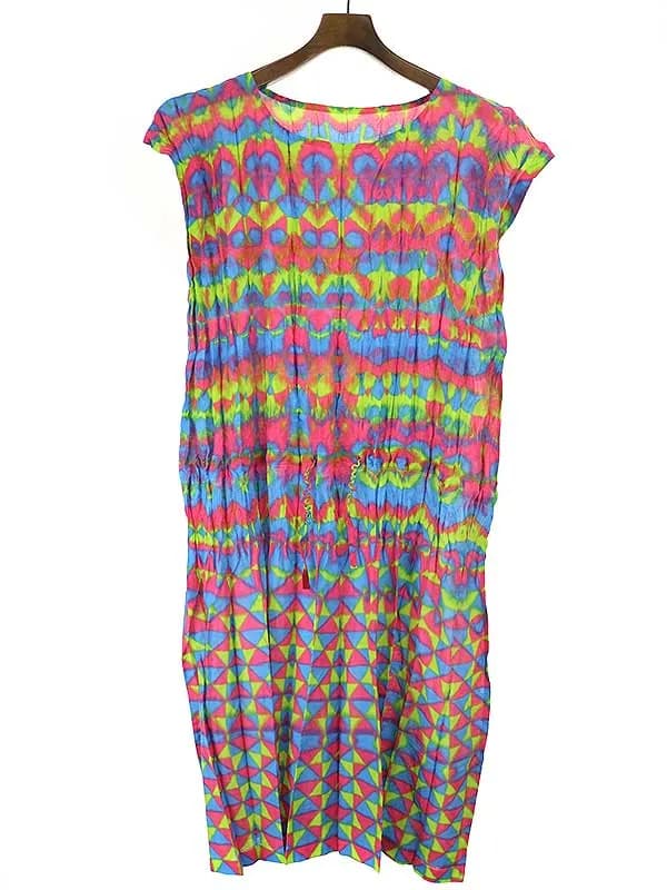 ISSEY MIYAKE プリーツプリーズ イッセイミヤケ 12AW タイダイプリントポリエステルワンピース