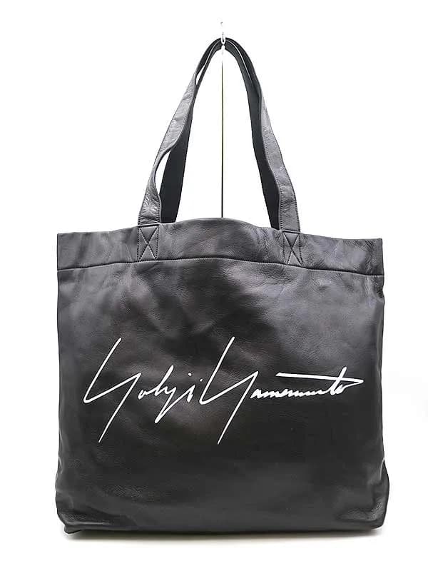 Yohji Yamamoto ヨウジヤマモト ノベルティ ビックシグネチャーロゴカウレザートートバッグ