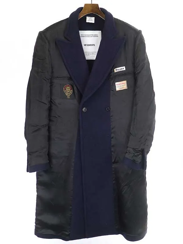 VETEMENTS ヴェトモン 18AW インサイドアウトリバーシブルダブルロングコート