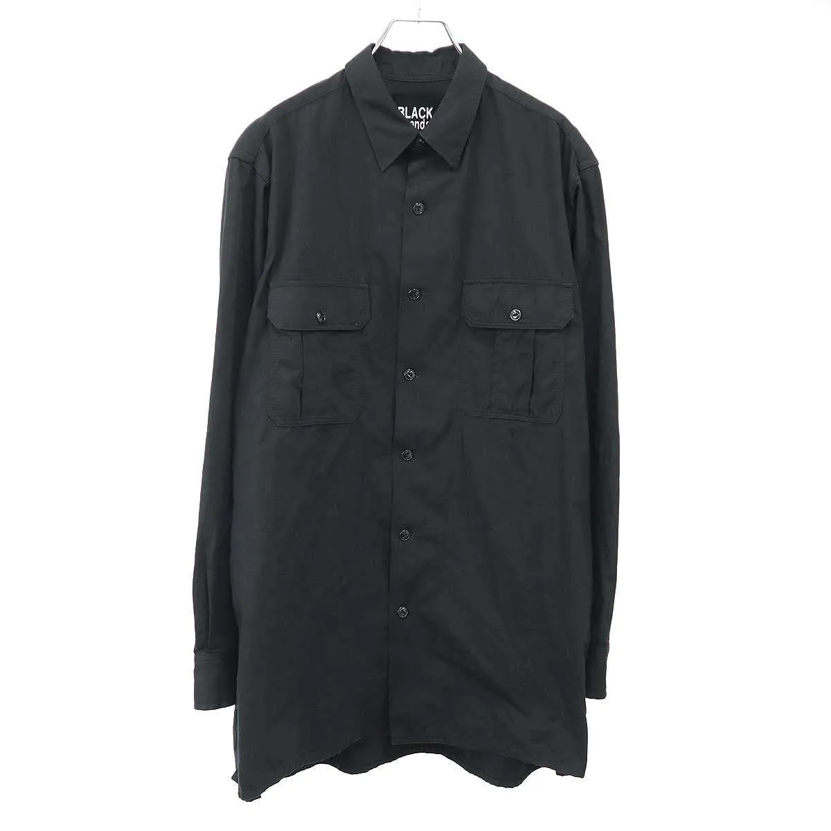 Yohji Yamamoto ブラックスキャンダルヨウジヤマモト 24AW ARMY POPLIN BIG FLAP SHIRT アーミーポップリンシャツ HO-B98-042