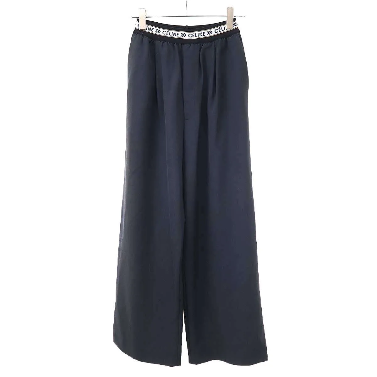 CELINE セリーヌ フィービーファイロ 18AW ウエストロゴワイドイージートラウザーパンツ 2 1V33/261C