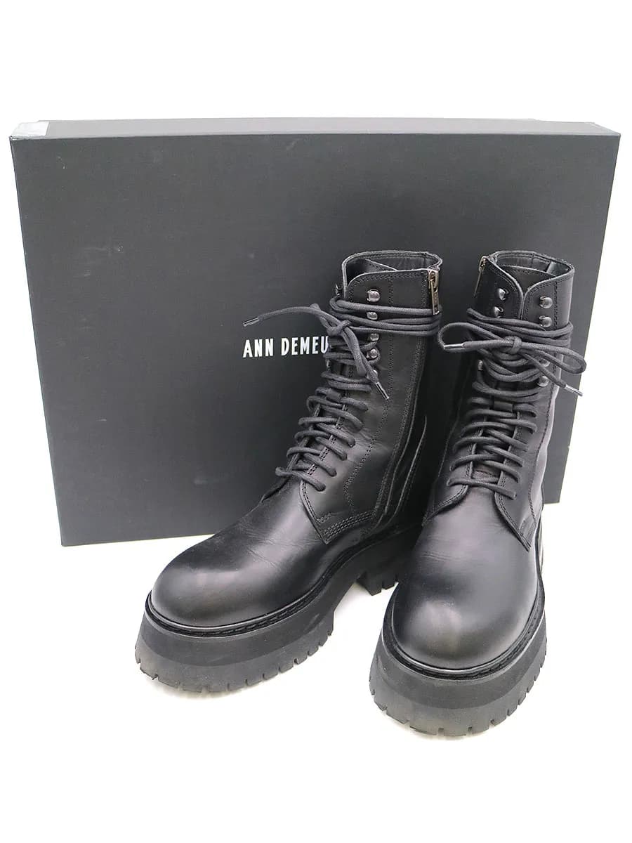 ANN DEMEULEMEESTER アンドゥムルメステール TUCSON オーバーサイズソールレースアップコンバットブーツ
