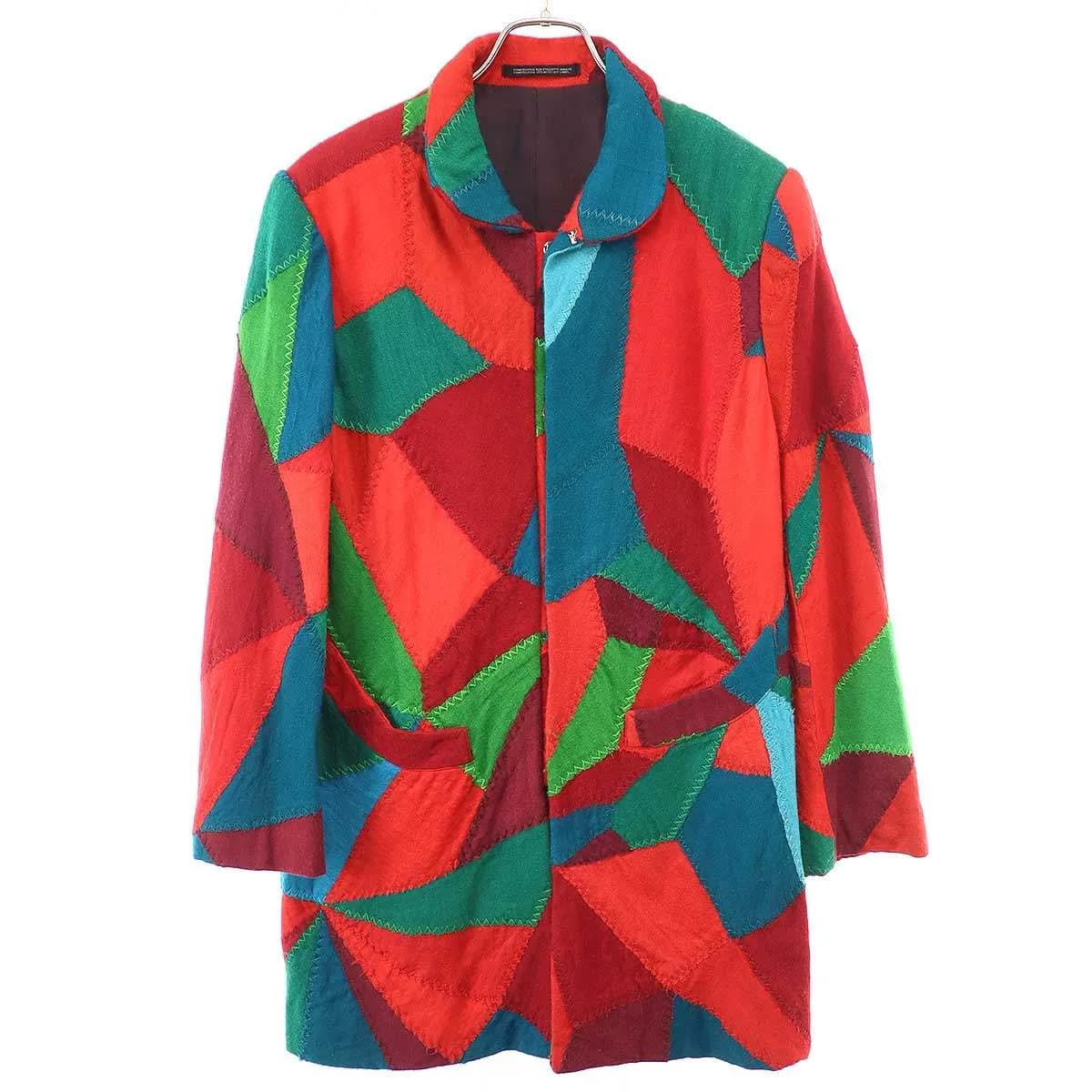 Yohji Yamamoto ヨウジヤマモト プールオム 2000AW パッチワークスタンドカラージャケット