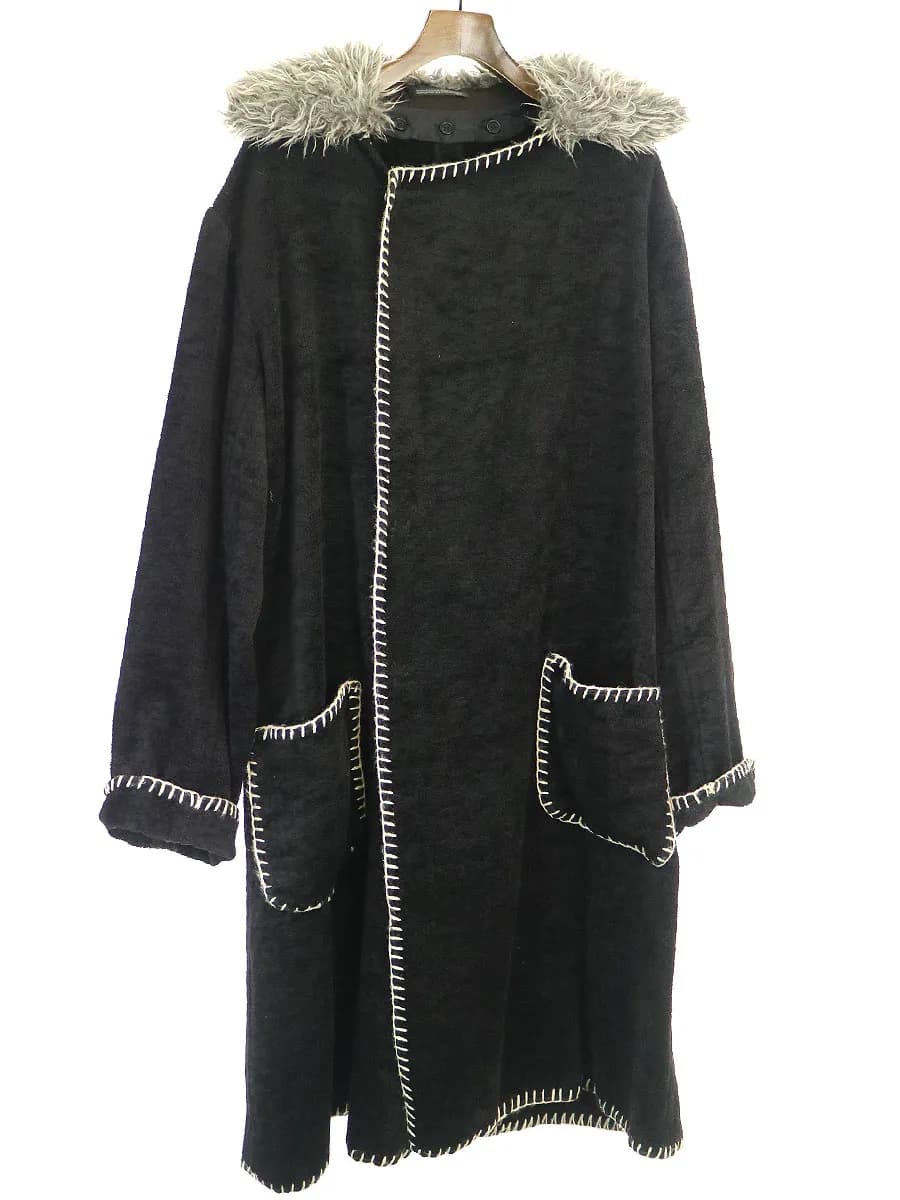 Yohji Yamamoto ヨウジヤマモト プール オム 12AW シャギーファーブランケットステッチコート
