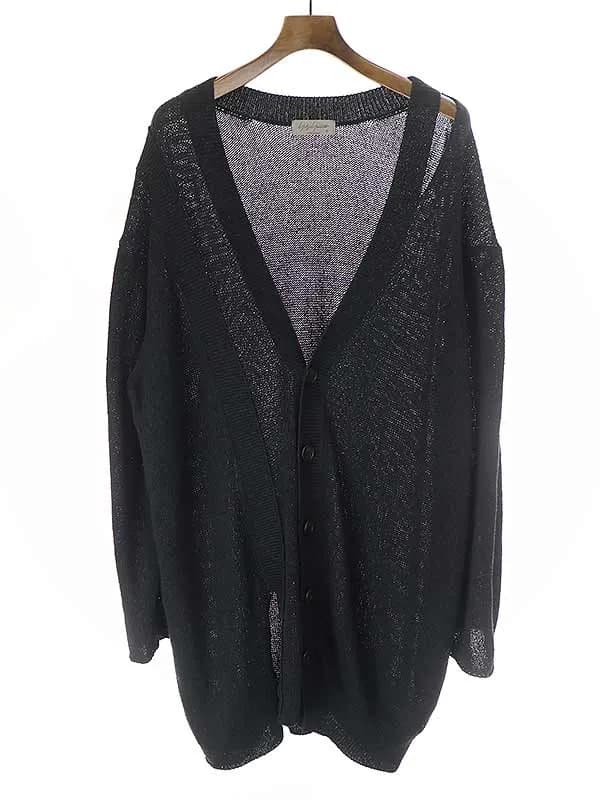 Yohji Yamamoto ヨウジヤマモトプールオム 22SS コットンシルクロングニットカーディガン