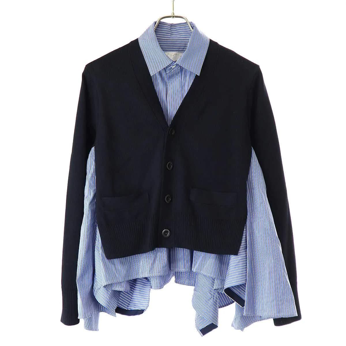 sacai サカイ 25SS Cotton Poplin x Knit Cardigan コットンポプリンニットカーディガン