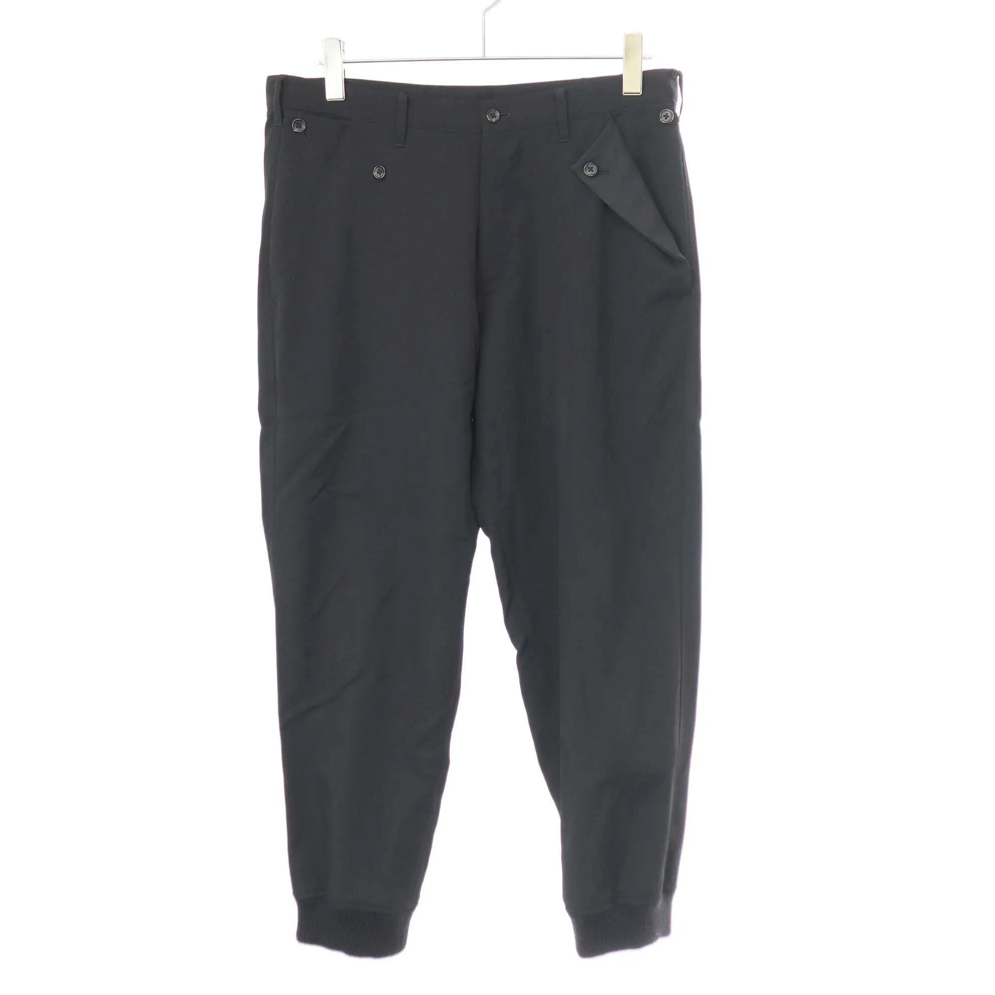 Yohji Yamamoto ヨウジヤマモト プールオム 2007AW サテンポケットウールギャバジン裾リブパンツ HX-P15-100