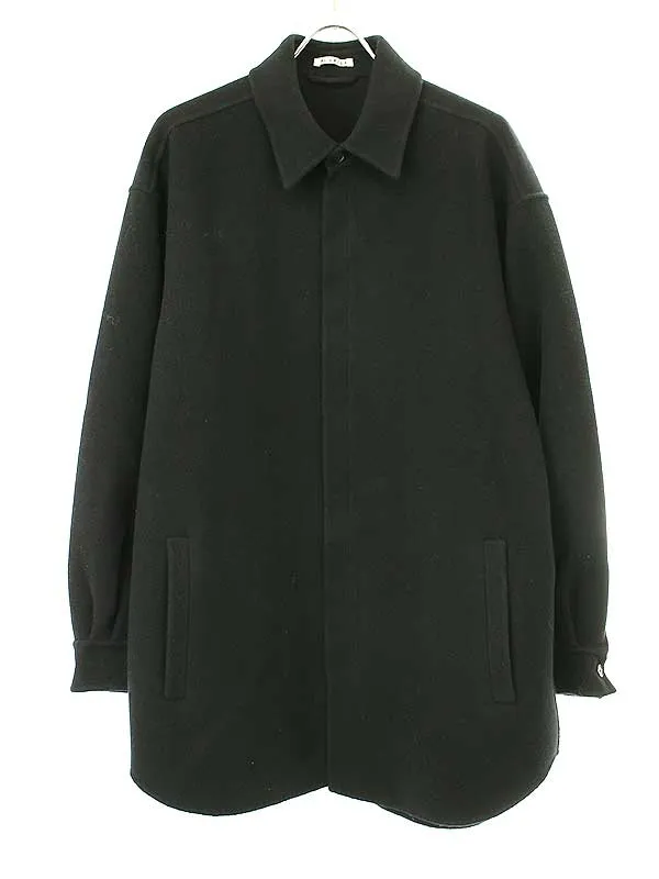 AURALEE オーラリー 23AW DOUBLE CLOTH PILE MOSSSER HAND SEWN SHIRTS ウール シャツジャケット