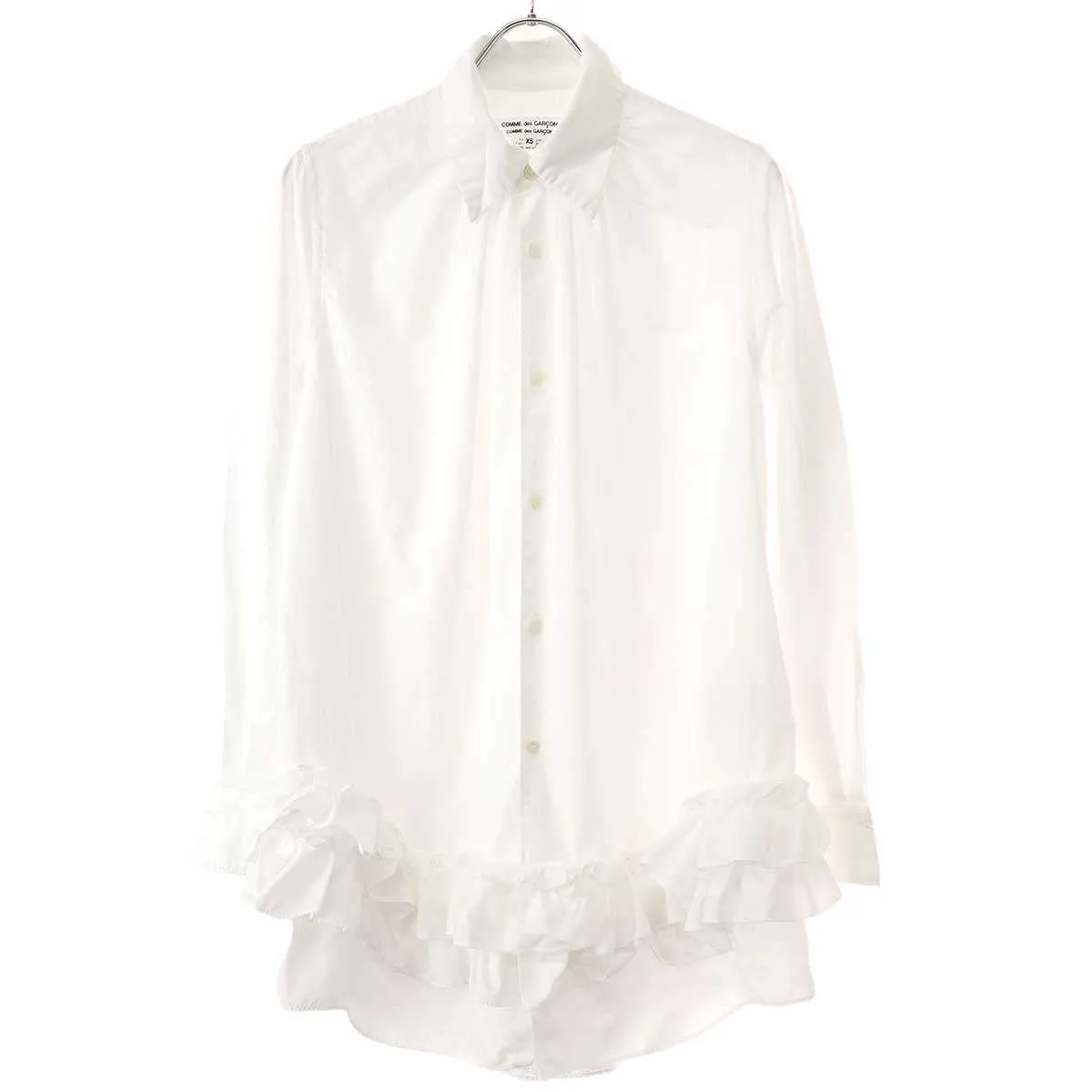 COMME des GARCONS コムデギャルソンコムデギャルソン 24AW ティアードフリルポリエステルシャツブラウス RN-B005