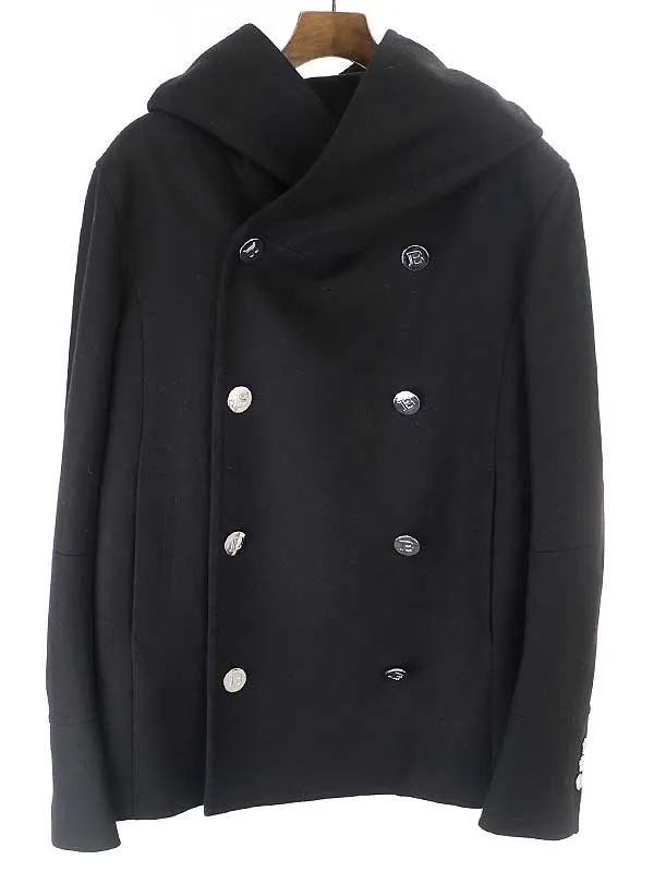 BALMAIN HOMME バルマン オム 21AW フーデッドウールピーコート