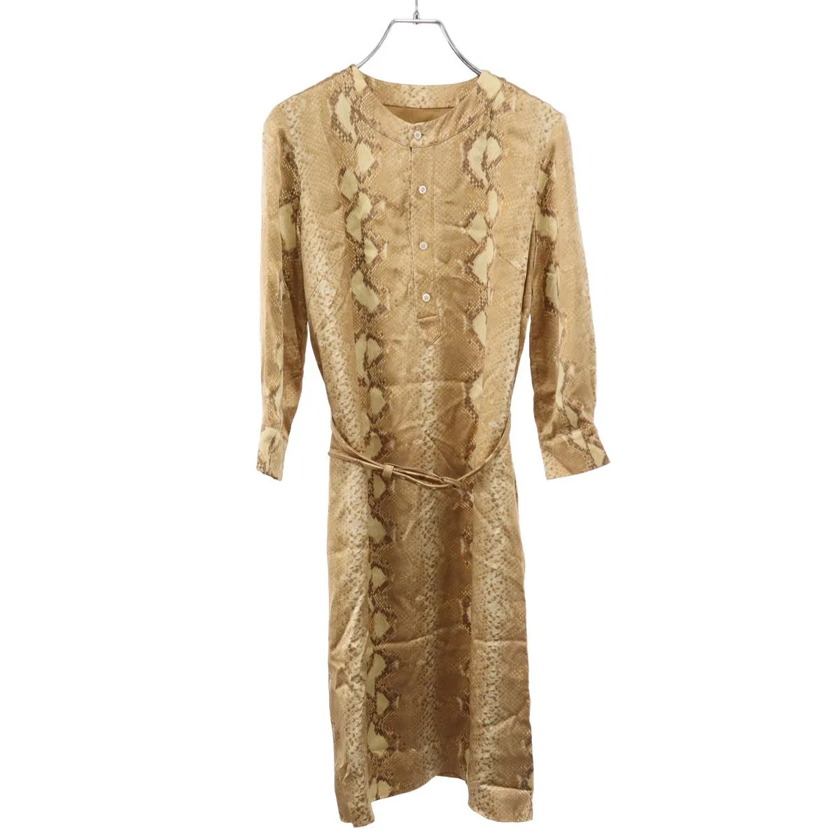 Christian Dior クリスチャンディオール by John Galliano 2009SS パイソンプリント ベルテッドシルクドレスワンピース 9P21635C1697