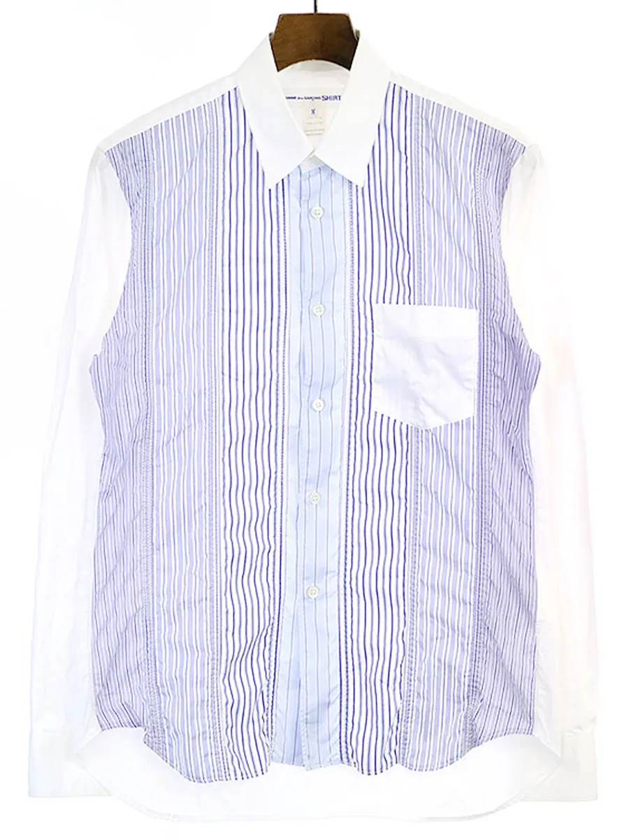 COMME des GARCONS コムデギャルソン シャツ ストライプ柄切替長袖シャツ
