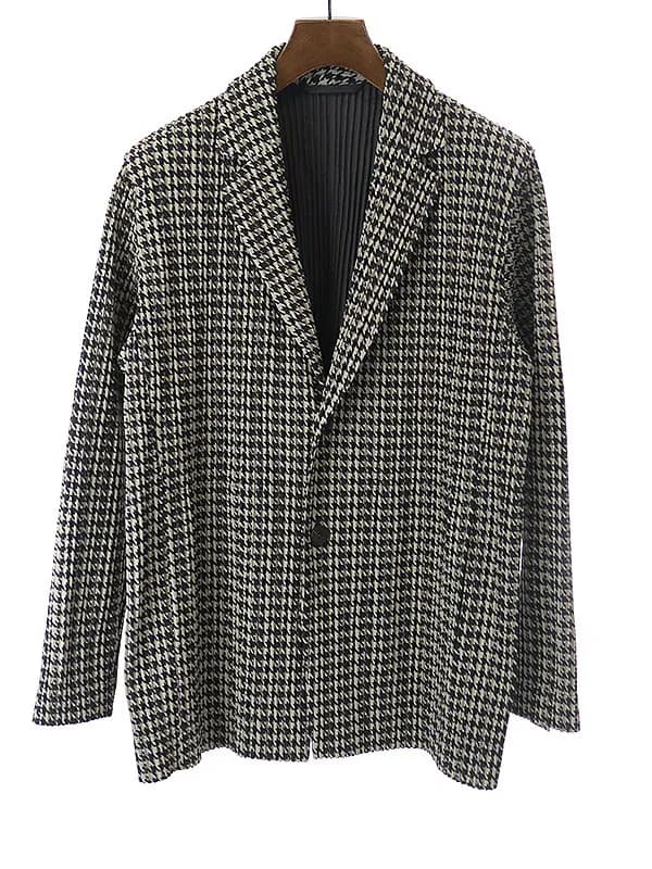ISSEY MIYAKE オム プリッセ イッセイ ミヤケ 21AW ハウンドトゥース2Bプリーツジャケット