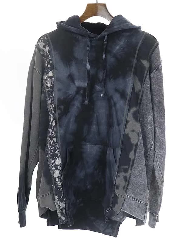 NEEDLES リビルド バイ ニードルス 22AW 5 Cuts Hoody B&W Mishmash 再構築スウェットパーカー