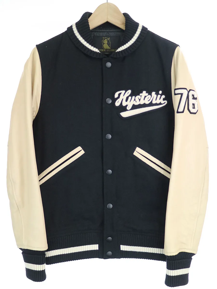 HYSTERIC GLAMOUR ヒステリックグラマー 12AW レザースリーブワッペンスタジャン