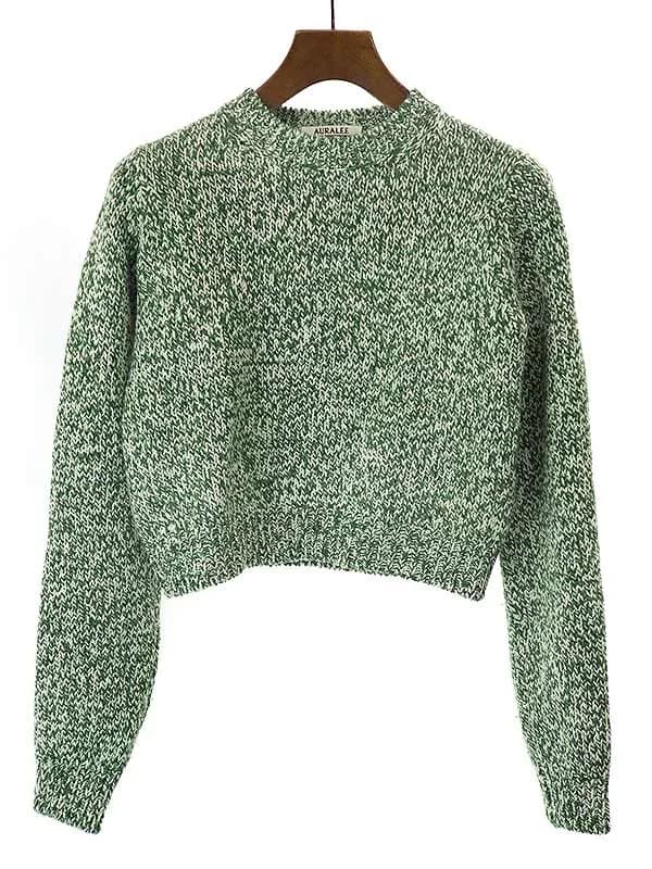 AURALEE オーラリー 23AW SILK WOOL CAMEL MIX KNIT SHORT P/O ニットセーター