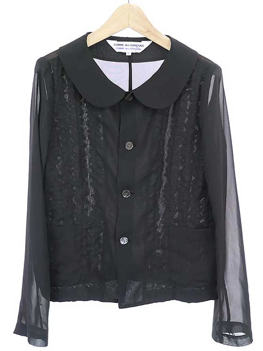 COMME des GARCONS コムデギャルソン コムデギャルソン 裏フリルデザインシースルージャケット
