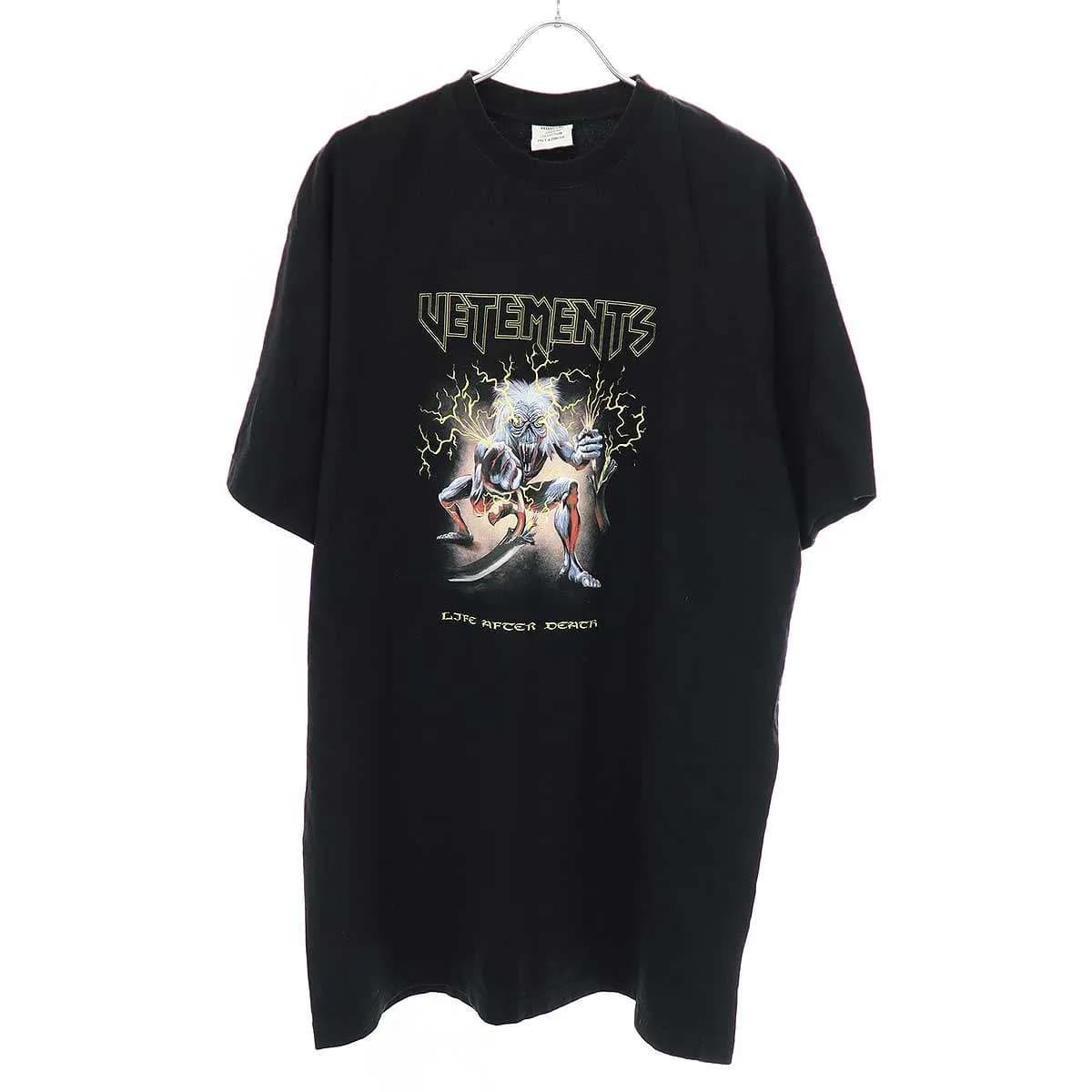 VETEMENTS ヴェトモン 21SS Oversized Electric Logo Heavy Metal T-Shirt ヘビーメタルプリントTシャツ