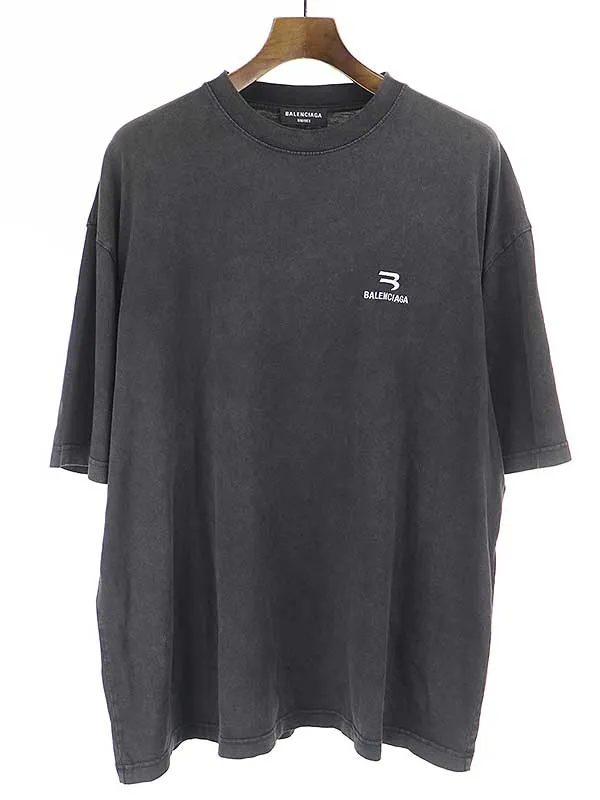 BALENCIAGA バレンシアガ 22SS Sporty B Medium Fit Tee ヴィンテージ加工刺繍Tシャツ